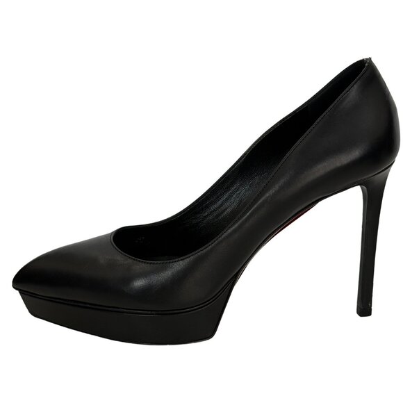 Saint Laurent black platform leather pumps size 10.5 / eu 40.5 - Picture 1 of 8